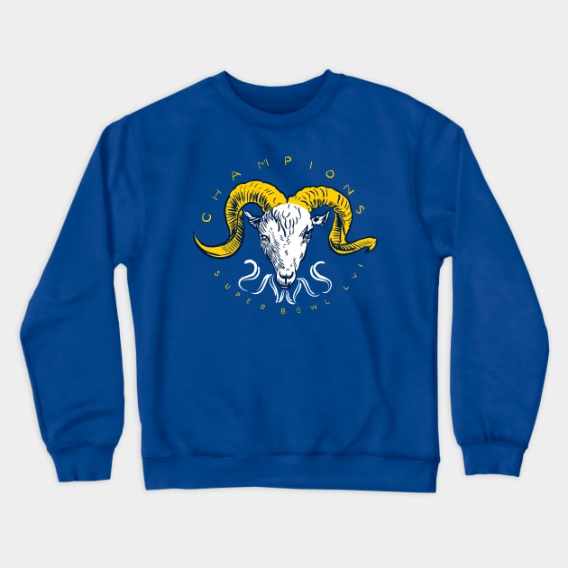 Los Angeles Raaaams 27 champions Crewneck Sweatshirt by Very Simple Graph